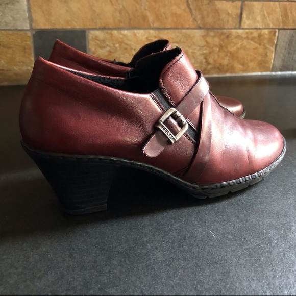 Burgundy slip on block heels, Rieker Sz EU37 - Picture 6 of 12